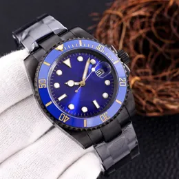 Zegarek męski Premium Watches Designer ruch ślizgający się czarny 41 mm ze stali nierdzewnej szafir szklany Wodoodporne luksusowe zegarki Drobne regulacje Kluczowe Kluczowe na rękę