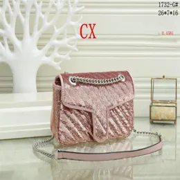 Frauen luxurys Designer Taschen hochwertige Mode glitzern Marmont Schulterhandtaschen Geldtaschen Goldkette Modebrief Crossbody Bag240y
