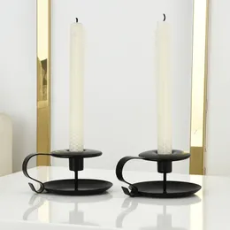 Schwarzer Kerzenhalter aus Metall, Kerzenständer, passend für Spitzkerzen, Hochzeit, Party, Geburtstag, Jahrestag, Dekoration KDJK2212