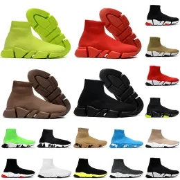 Designer Sneakers Casual Shoes Woman Boots Fashion Luxury Socks Shoe Famous Brand Triple Black White All Red Brown Mens Speed Trainer Clear Sole Loafers