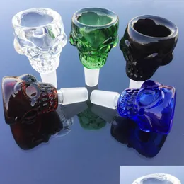 Rökande rör Design Skl 14mm Glass Bowl Piece Man Foint For Beakers Bongs Tillbehör 5 Färg kan välja Drop Delivery Home Gar Dhdo3