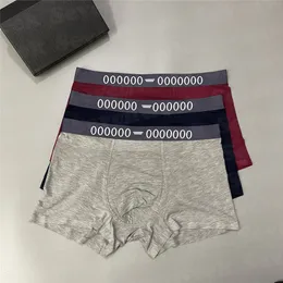 Klassiska modemän underbyxor designboxare shorts sexig man underkläder andas silkeslen underbörd 3 st med låda