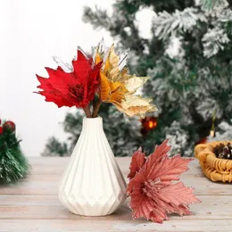 Рождественские украшения 14 см блеск Большие искусственные цветы Декор Пунксеттия Фах
