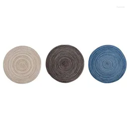 Mats de mesa Yo-Family Mat Ramie Round Round Placemat Carpet Kitchen Acessórios Decoração em casa