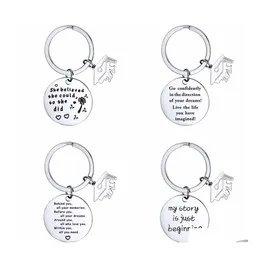 Nyckelringar 2021 Graduate KeyChain Rostfritt st￥l Klass i School University Chain Student Postgraduate Mini Love Gift Drop Delivery J DHKI6