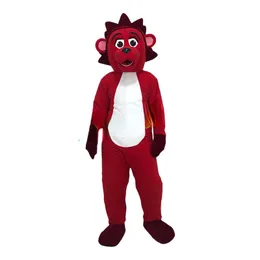 Lion Sports Długowłosy czerwony mężczyzna noszący maskotkę nakrycia głowy rekwizyty Mascot Walking Puppet