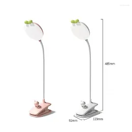 Table Lamps LED Desk Lamp With Clip Touch Dimming Pink Student Dormitory Eye Protection Light Plastic Night For Children Lampa