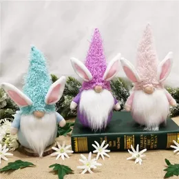 Wielkanocny króliczka gnome impreza przychylność bez twarzy lalka wielkanocna pluszowa rabbit krasnoludzki stół wakacyjny dekoracje domowe dekoracja hurtowa dd