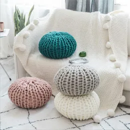 Pillow Warm Nordic Style Knit Ball Knot Solid Color Baby Calm Sleep Dolls Stuffed Kid Adult Bedroom Decoration