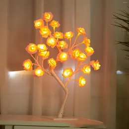 Nattljus LED Rose Flower Decorative Lamp USB f￶r hembr￶llopsdekor