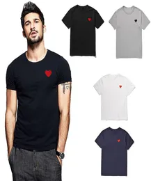 Modepar t skjortor casual broderi single loveheart andningsbara t -shirt sommarkl￤der f￶r man kvinnor7895105