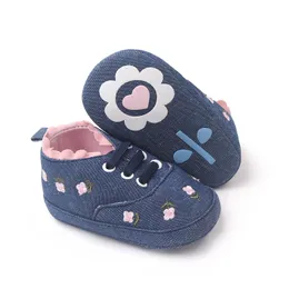 Baby Girls Shoes First Walker Kids Girl Crib Shoes Newborn Flower Flower Temproidery Soft Sole Sole Prewalker Sneakers