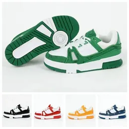 Athletic & Kids Designer Sneaker Casual Shoes Leather Abloh Overlays Sneakers White Green Red Letter Platform Low Virgil Size 28-35