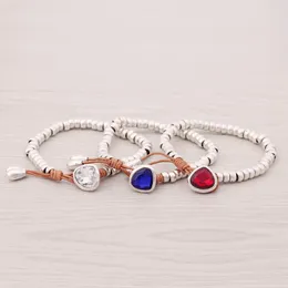 Strang-Modeschmuck, niedliches romantisches Kristall-Herz, koreanisches Paar, handgefertigte Perlen, Armband, Freundschaftsgeschenk