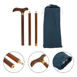 Trekking Poles Stick Walking Cane Pole Wood äldre Vandring Trä Collapsible Survival Crutches Vuxen Portabla snidade pinnar Camping