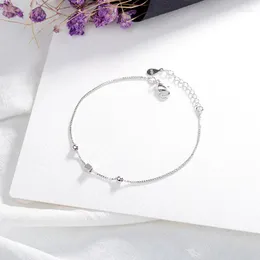 Anklets 2022 Tibetan Sliver Bead Ball Square Foot Ankle Bracelet For Women Female Korean Fashion Student Footwear Accessories Wholesale
