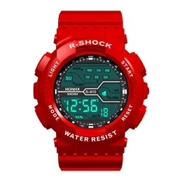 Titta på band Fashion Waterproof Men's Boy LCD Digital Stopwatch Date Rubber Sport Wrist Relogio Masculino Curren Men3254