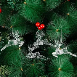 Weihnachtsdekorationen, Zubehör, Baumschmuck, transparenter Schneeflocken-Anhänger, kreative Hirsch-Ornamente