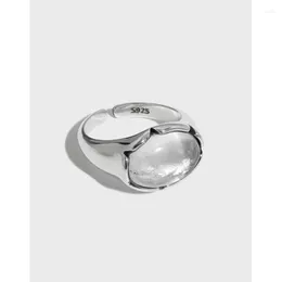 Pierścienie klastra Chozon S925 Srebrny retro do Pld Paved Crystal Wedding Finger Pierścień dla kobiet