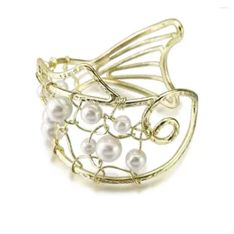Bangle Vintage Fish Shape Cuff Bracelets Imitation Pearl Bracelet For Women Statement Fashion Party Jewelry Animal 2011 UKMOC