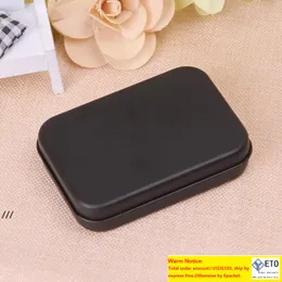 NEWMini Tin Gift Box Small Empty Black Metal Storage Box Case Organizer for Money Coin Candy Keys Playing Card