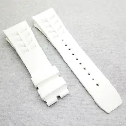 25mm 20mm beyaz yüksek kaliteli silikon kauçuk kayış bandı Richad Mile için RM011 RM50-03 01235y