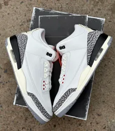 Zapatos al aire libre Shoessandals Authentic 3 White Cement Reimagined 3s Summit Fire Red Black Cement Grey Sports Outdoor Dneakers Original DN3707-100