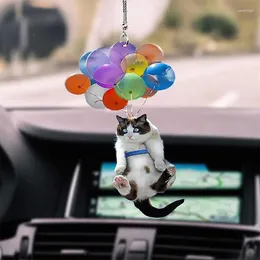 Dekorativa figurer 2d söt kattungbil hem hängande ornament med färgglada ballonger dekor