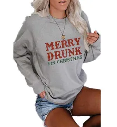 Kadın039s hoodies sweatshirts neşeli sarhoş kadın sonbahar kış kadın uzun kollu jumper Noel7032403