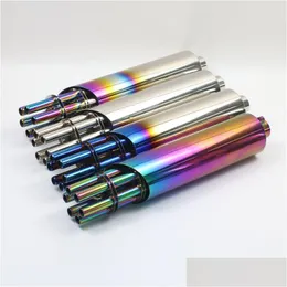 Motorcycle Exhaust System 32.5Mm Inlet Pipe Stainless Steel Gatling Gun Style Motorbike Scooter End Muffler Ak102 Drop Delivery Mobi Dhuc4