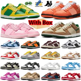 With Box Panda Low Running Shoes Men Designer Sneakers Orange Lobster Tan Green Triple Pink Foam Reverse Brazil UNC Mens Womens Dunks Lows