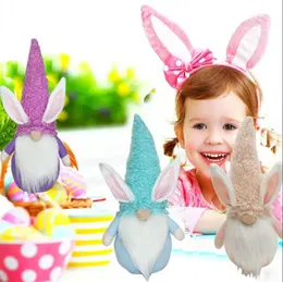 Påskbunn Gnome Party Favor Faceless Dwarf Doll Easter Plush Rabbit Dwarf Holiday Table Decoration Home Decoration grossist