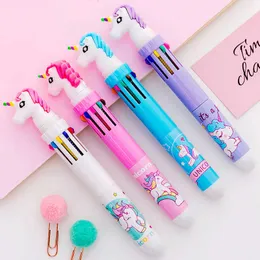 1PC Lovely Unicorn Power 10 Colors Chunky Ballpoint Pen for Child Student School Office Supply Gift Stationery Papelaria Escolar