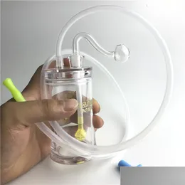 Cachimbos novos 4,5 polegadas queimador de óleo de plástico bongo água com 10 mm de espessura masculino tubo de vidro pirex sile tubo para entrega em casa Gard Dhy2E