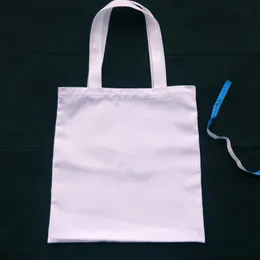 plain white 100%poly canvas tote for sublimation print blank 15x15in poly shopping bag heat transfer stock available336P