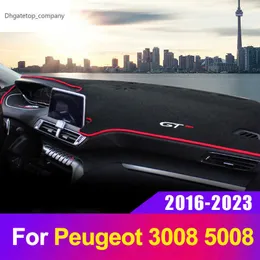 車のダッシュボードカバーマットサンシェードライトパッドカーペットを避けるプジョー3008 5008 GTライン2016- 2021 2022 2023アクセサリー