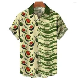 Männer Casual Shirts 2022 Papaya Print männer T Shirt Obst Kurzarm Hawaiian 5xl Atmungsaktive Lustige Top