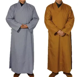 Этническая одежда 2 цвета шаолиновый храм костюм дзен буддийский халат лежат монашеном платье для медитации, буддизм