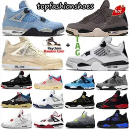 LOW 4 4s Sail Violet Ore Mens Basketball Shoes Sneakers Midnight Navy Cool Grey Patent Starfish University Blue Oreo Bred Black