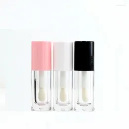 Storage Bottles 6ml Large Brush Rod Round Lip Gloss Tube Lipstick Glaze Empty Bottle Cosmetic Packaging Clear Plastic Lipgloss Container