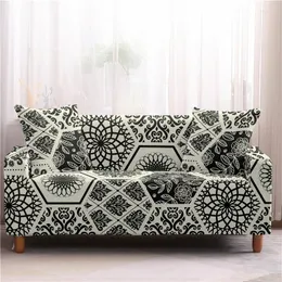 Pokrywa krzesełka sześciokątna Patchwork Sofa Cover Cover Floral Print Odporny na kurz podłokietnik Elastyczna dekoracje pokoju slipkover