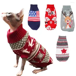 Cat Costumes Elk Print Puppy Sweater Autumn Winter Pet Clothes Coat For Small Dogs Cats Cute Warm Sphynx Clothing Kitten Costume