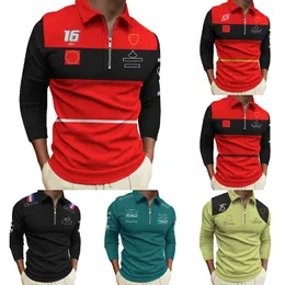 2022 New F1 Longleeved Polo Shirt F1チームドライバーTシャツExtrece Sports Racing Breseable Jersey Summer Men's Fashion Tシャツ