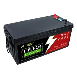AUNEN 12V100AH ​​Литий -железо фосфатный аккумулятор 12 В 50AH Литий -ионная батарея 12 В 200 Ах 12 В 300AH литий -фосфатный пак