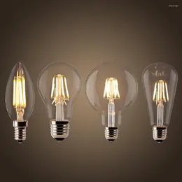 CANDLE BULB E14 빈티지 C35 필라멘트 라이트 E27 LED Edison Globe Lamp 220V A60 Glass 2W 4W 6W 8W Dimmable