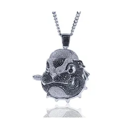 Pendant Necklaces Personality Fl Zircon Pug Necklace Hip Hop Dog Head Iced Out Fashion Ppupy Men Rapper Jewelry Necklace1 Drop Deliv Dhh0T