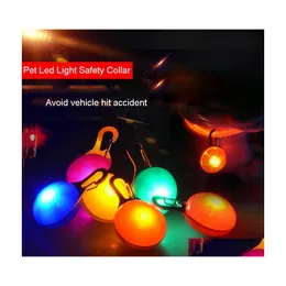 Dog Collars Leashes Led Pet Pendant Colorf Light Flashing Luminous Collar Supplies Glow Safety Tag Xmas Sale Dh0192 Drop Delivery Dhdtp