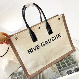 TENDADORES DE QUALIDADE DE QUALIDADE DE Luxuris Designers Totes Bolsas para Womens Rive Gauche Shopping Shopping Bolsa Purse Ladies Tote Casual Canvas Bag32