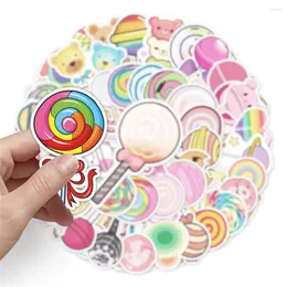 Gift Wrap 50pcs Candy Ranbow Lollipop Stickers For Guitar Notebooks Stationery Notepad Scrapbooking Supplies Adesivos Sticker Aesthetic