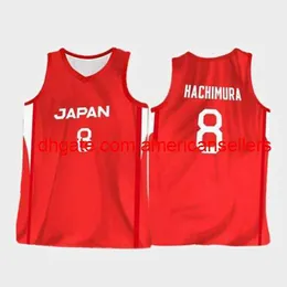 2021 도쿄 Rui Hachimura #8 팀 일본 농구 저지 바느질 커스텀 이름 S-5XL